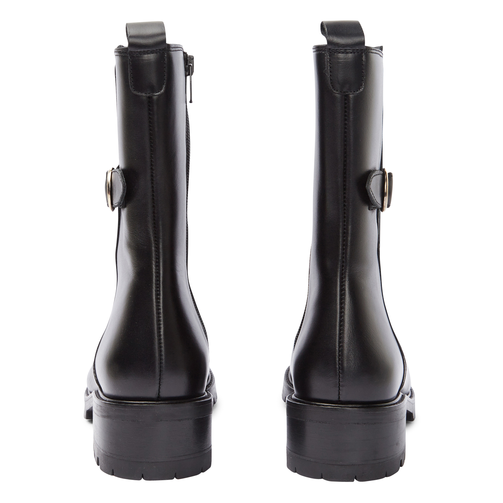BENETT - Bottes en cuir lisse | Noir