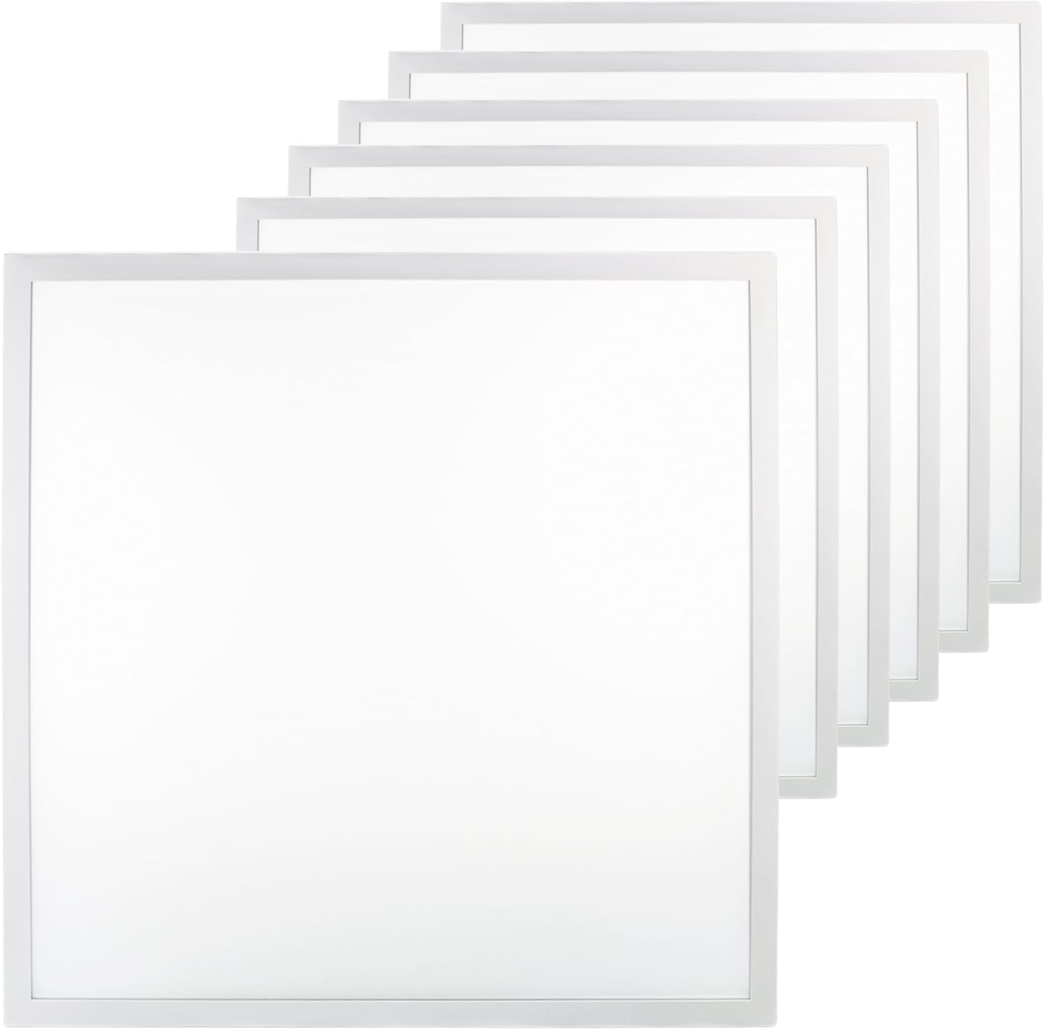 LUXULA 6x LED Panel 62x62cm Rasterleuchte - 36W 3600lm - 4000K Neutralweiß - flimmerfrei - mit Netzteil 230V - LED Deckenleuchte für Rasterdecke - Einlegeleuchte Büroleuchte Gewerbe