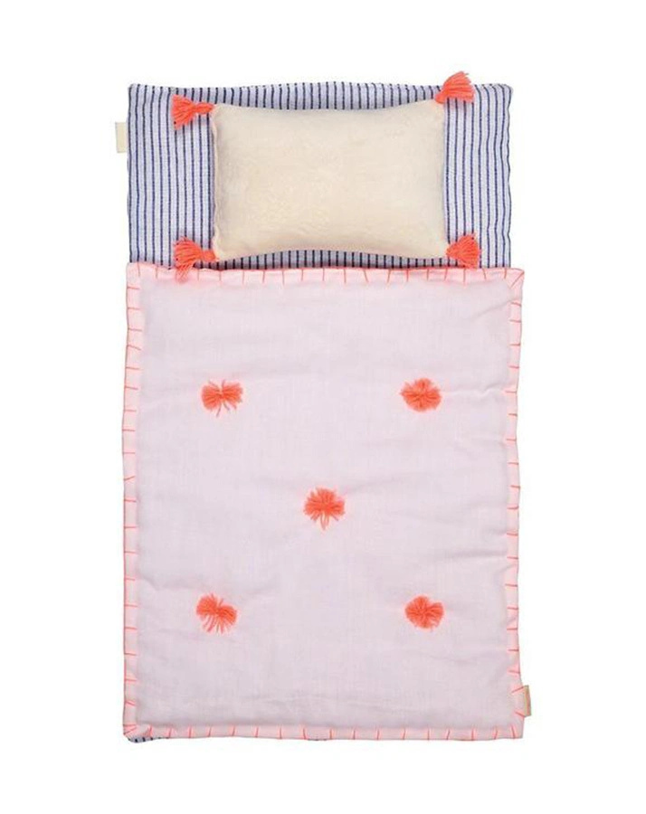 Puppen-Bettwäsche BEDTIME 3-teilig in bunt