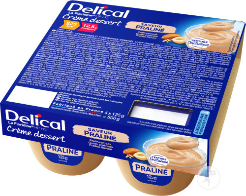 Delical La Floridine HP HC Crème Dessert Saveur Praliné 4x200g