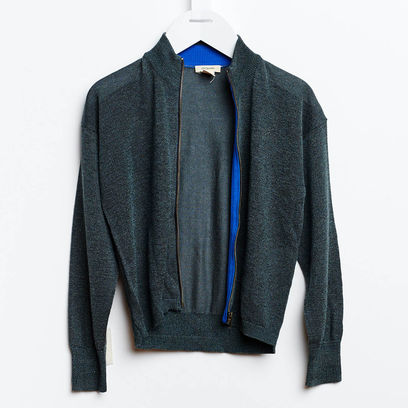 Bellerose Gilet Donia zippé en Maille mélangé irisée anthracite