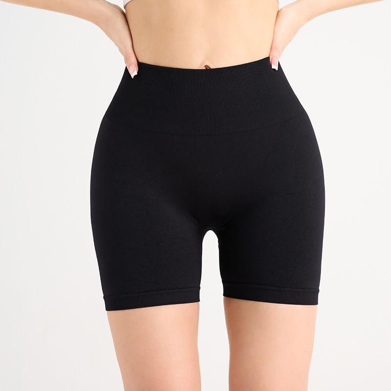 Runyz - Hoge taille effen geplooide yogashorts