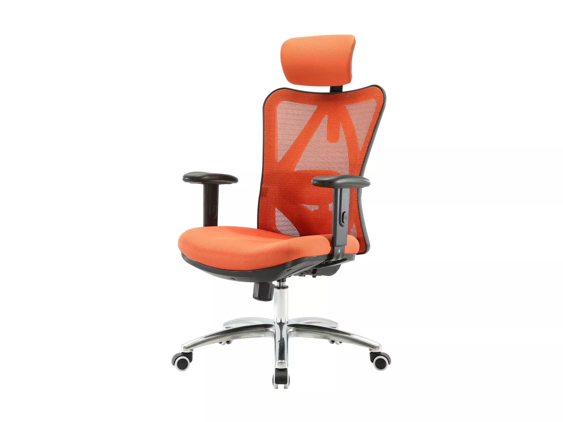 Chaise de bureau SIHOO-J86, sans repose-pieds, orange