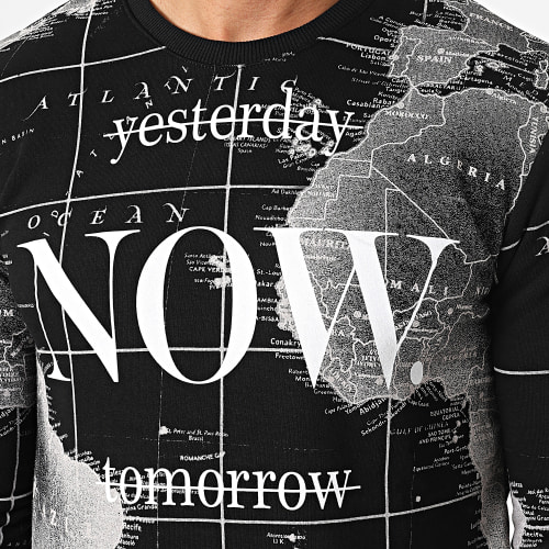 Sweat Crewneck LL192 Noir Blanc