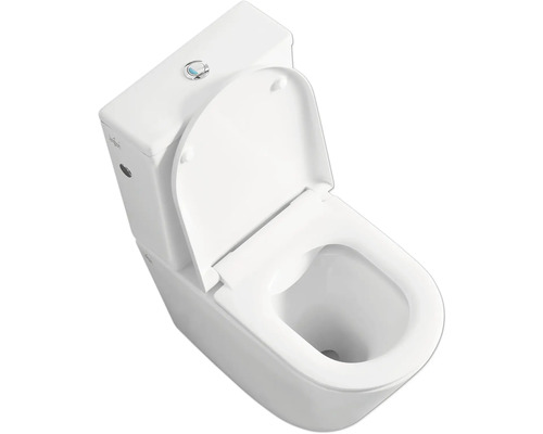 Jungborn spoelrandloze toiletcombinatie FLORIEL/ONE 64 wit met toiletzitting en softclose-mechanisme