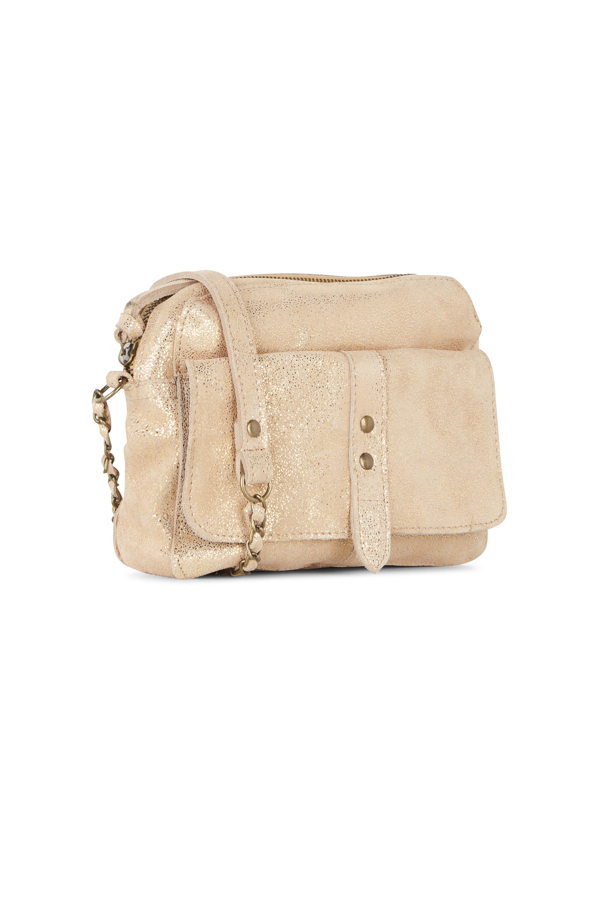 PIECES Sac bandoulière PCJANNI LEATHER CROSS BODY FC Doré