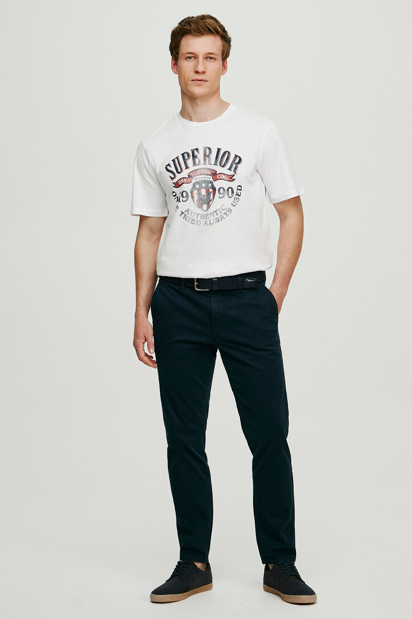 Camiseta de algodão com mensagem - Branca