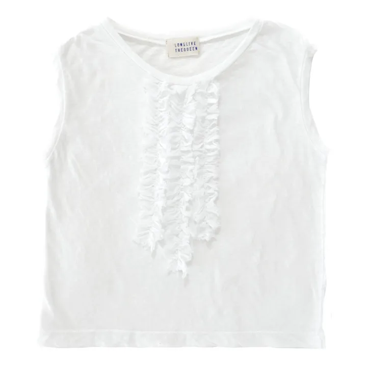 Longlivethequeen Top Froncé | Blanc