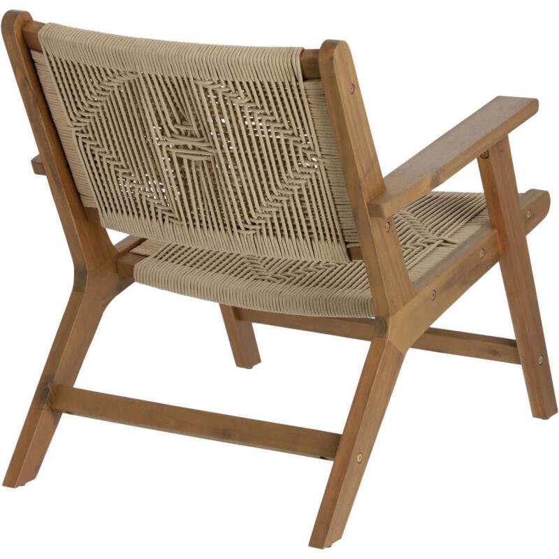Fauteuil Geralda - corde - structure bois d’acacia