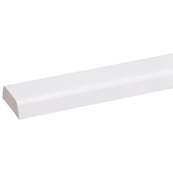 Koplat schuin grenen wit gelakt 12x34mm 270cm