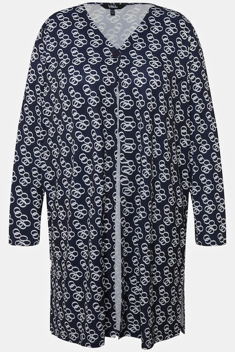 Jerseyjacke, Ringmuster, A-Linie, V-Ausschnitt