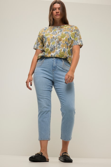 Mom-Jeans, Wide Legs, 5-Pocket mit Kettenbändern, Zippfly