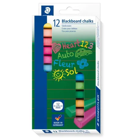 STAEDTLER® 2360 Wandtafelkreide farbig 12 Farben im Kartonetui