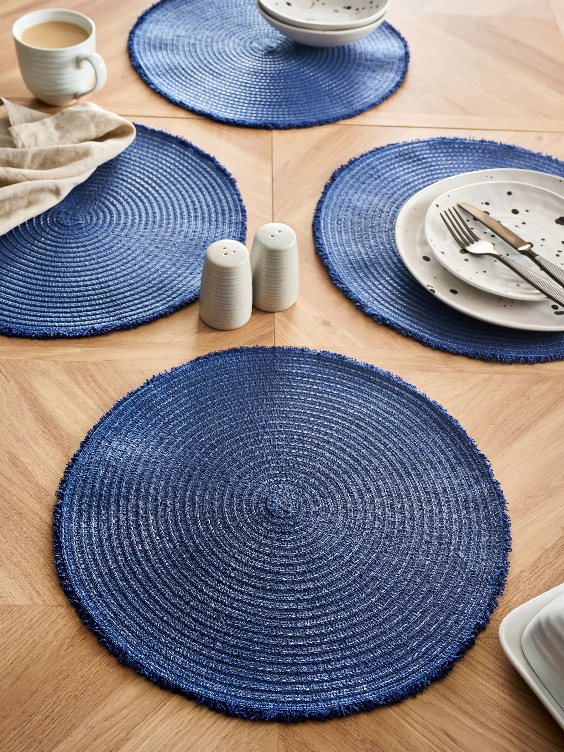 Set van 4 placemats met franje