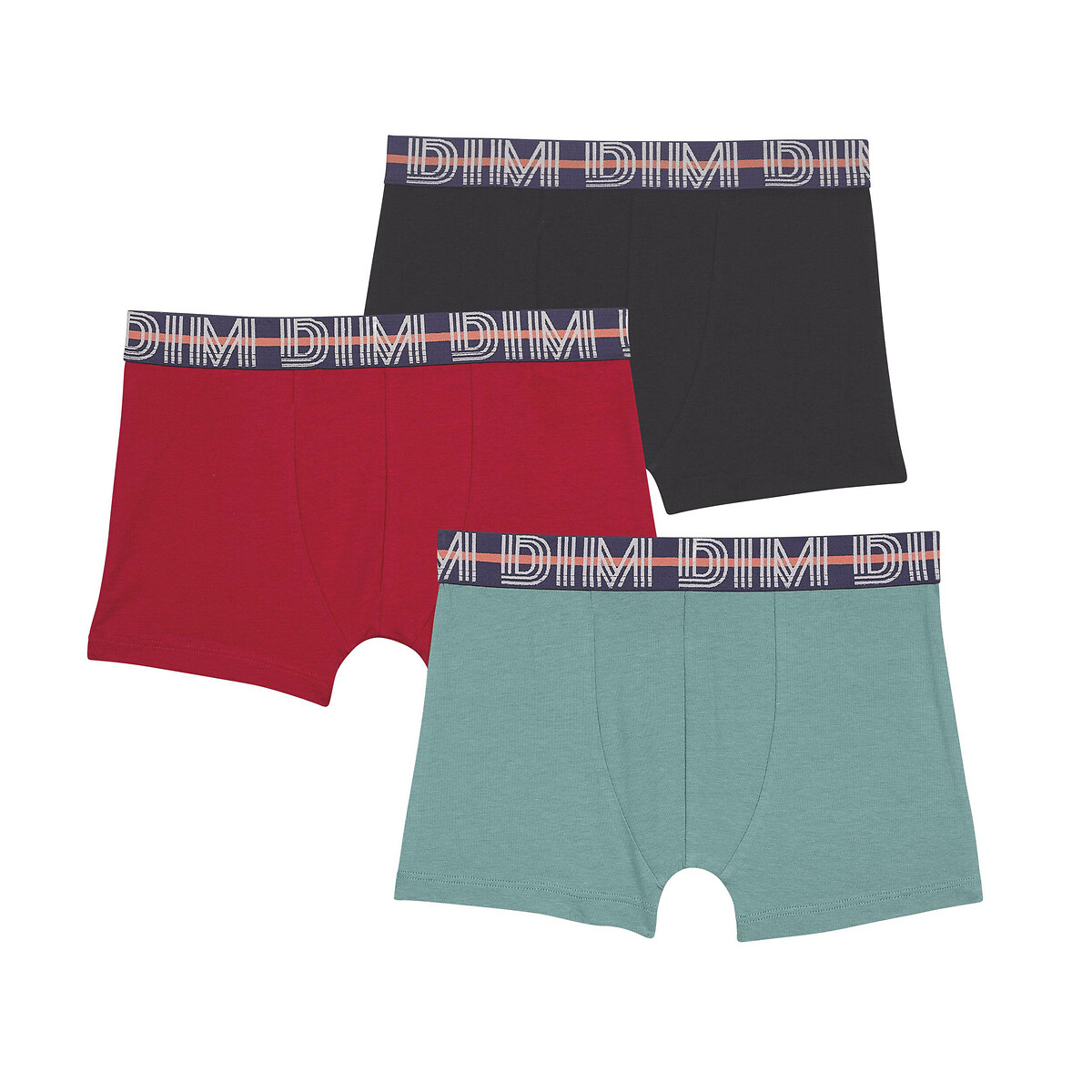 DIM<br>Conjunto de 3 cuecas boxer de algodão elástico