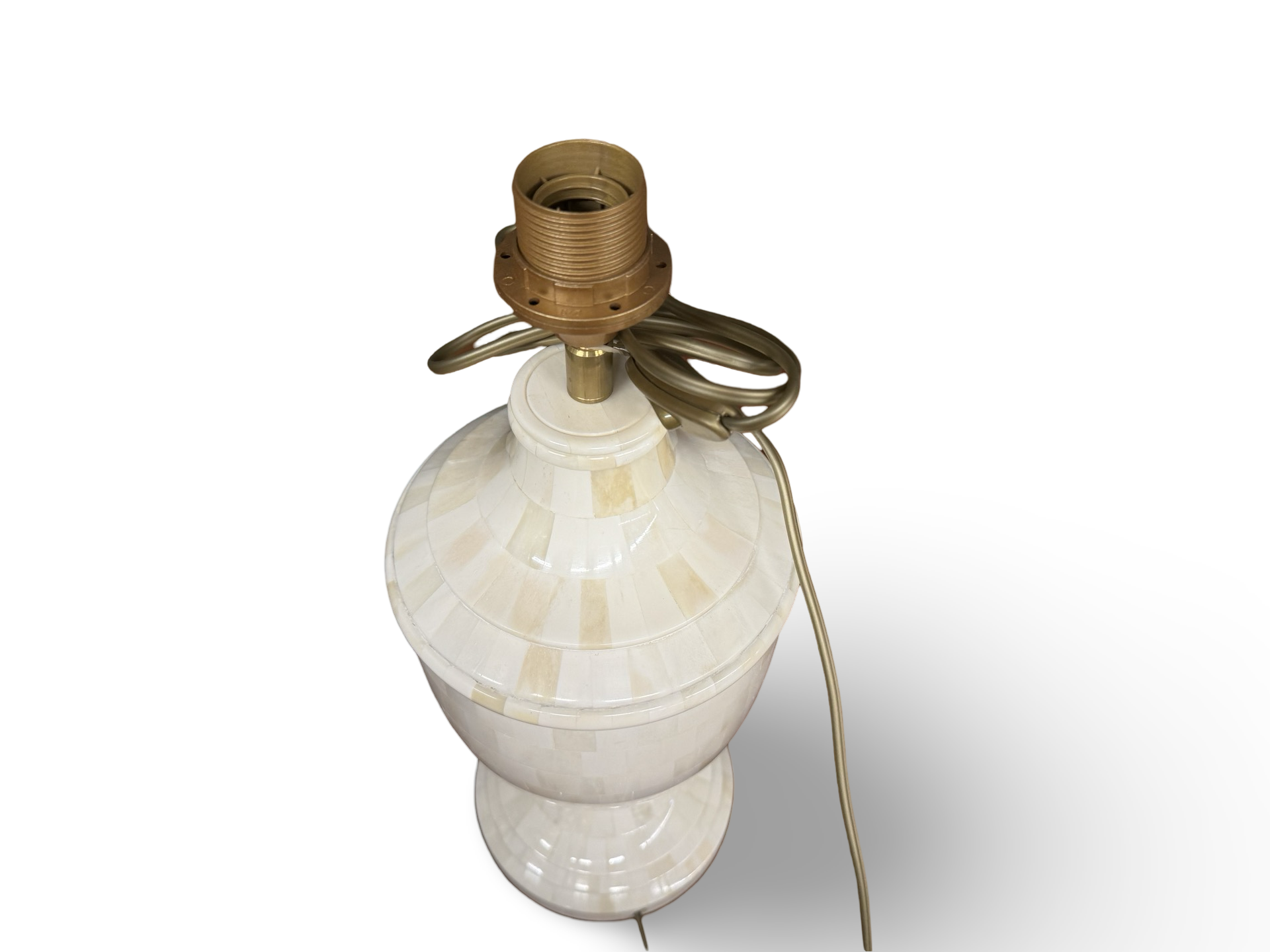 Lampvoet bone inlay wit