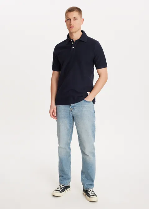 Polo met twill structuur blauw (BLW.D)