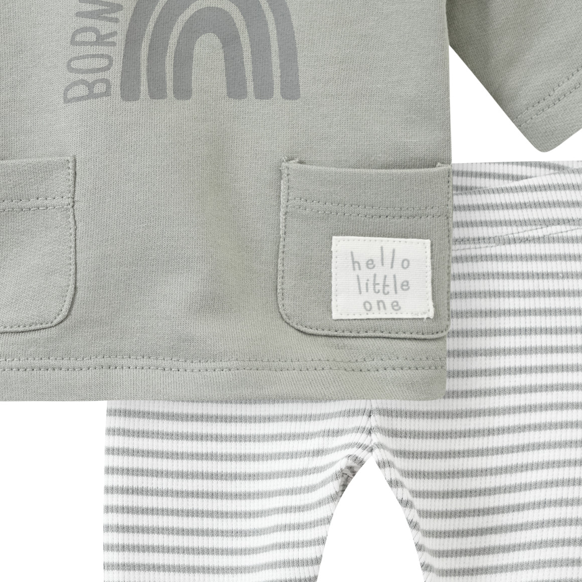 Topomini Pure Collection Newborn Sweatshirt und Hose Born 2025 salbei