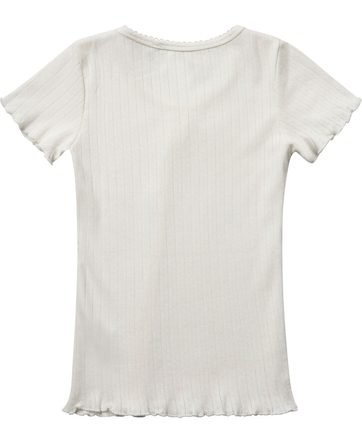 Magasin du Nord Collection Ava pointelle t-shirt - Organic GOTS Star white