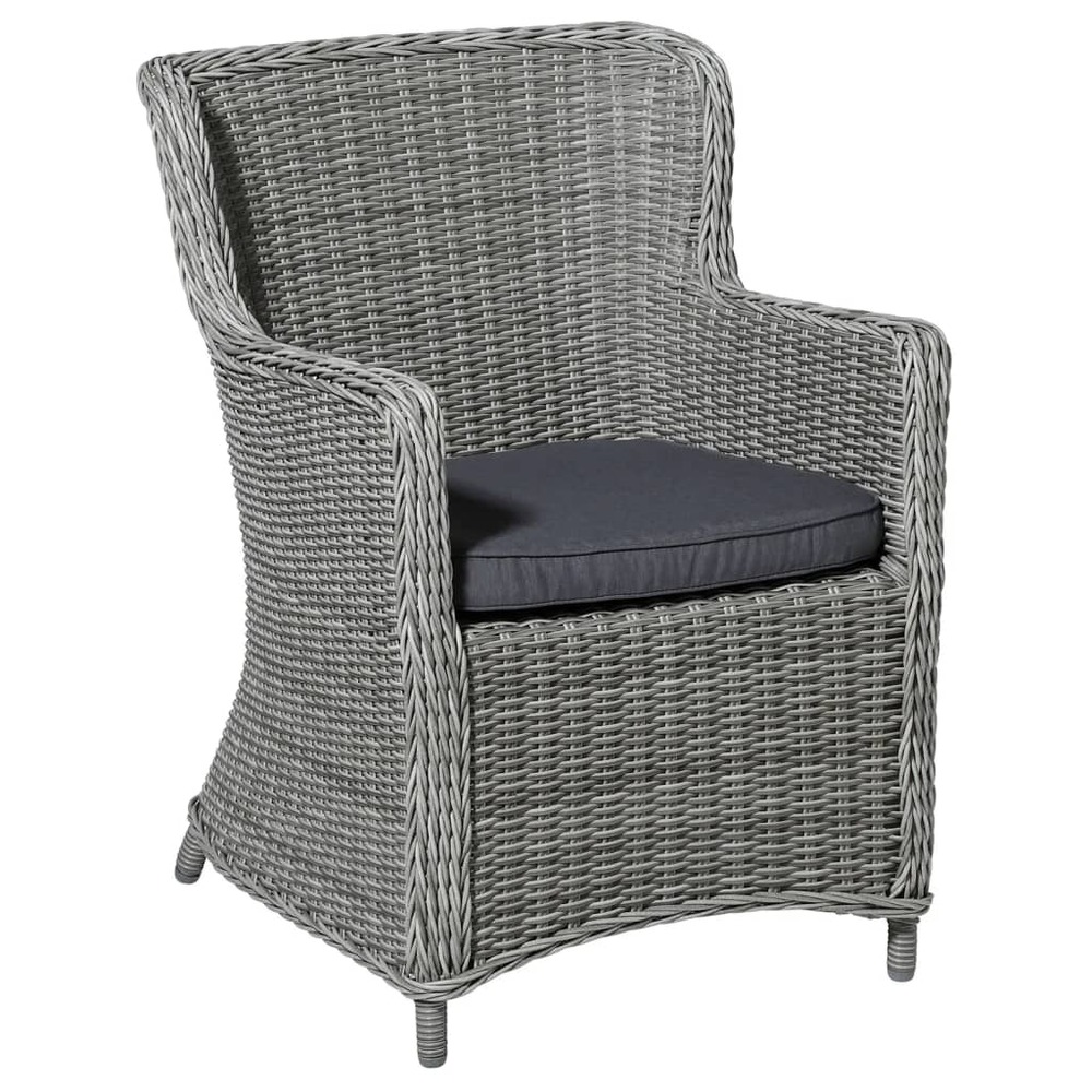 Coussin de siège pour chaise de jardin en osier panama gris