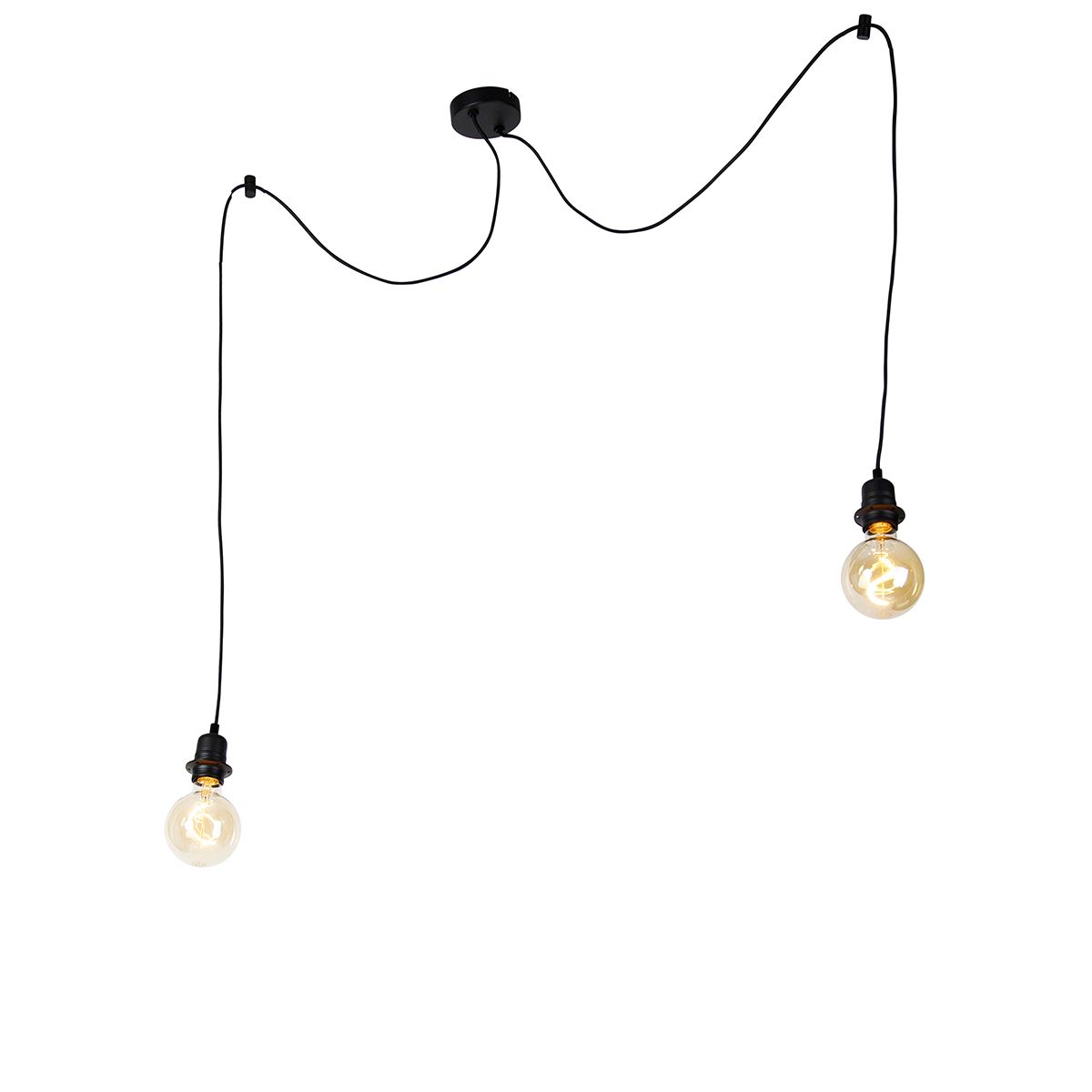 Moderne hanglamp zwart 2-lichts - Cava