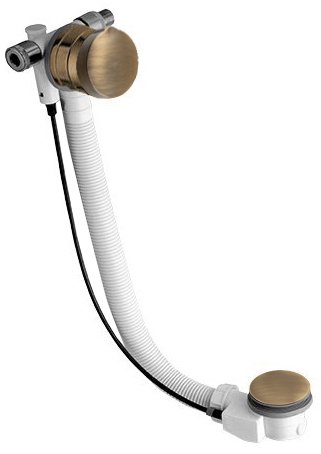 Polysan badafvoer met vulfunctie en overloop 57.5cm brons