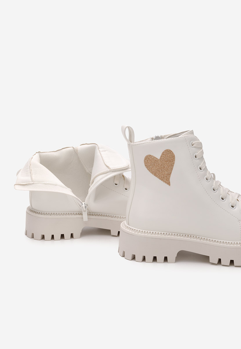 Bottines rangers femme blancs Lazaria