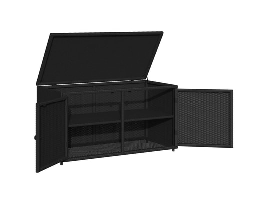 VIDAXL - Armoire de jardin Armoire de rangement jardin noir 110x55x60,5 cm résine tress...