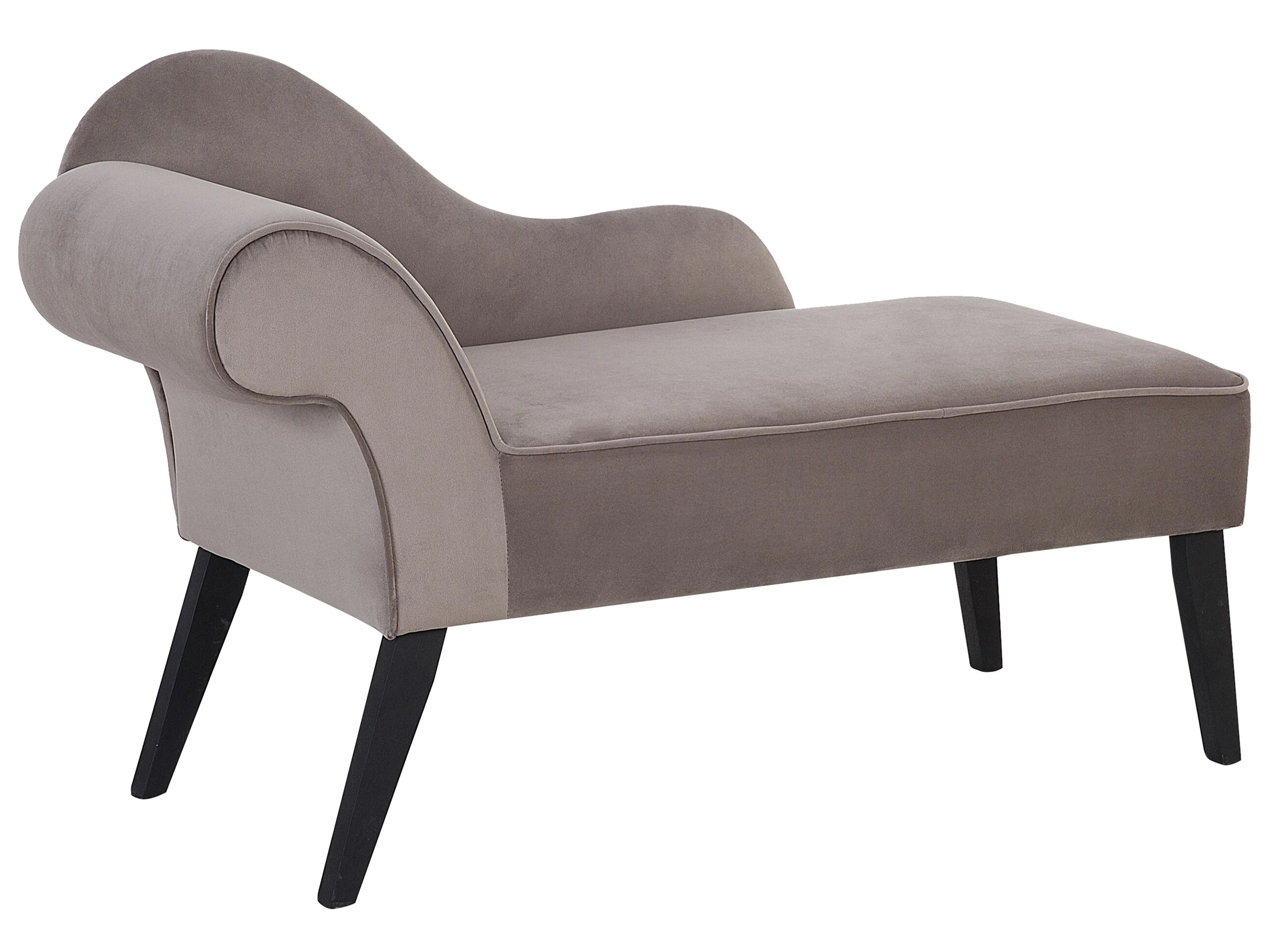 Linkszijdige chaise longue BIARRITZ Fluweel Taupe