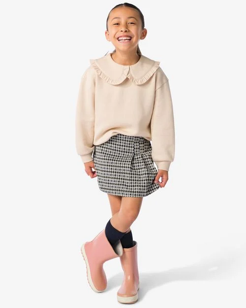 jupe-short enfant pied-de-poule noir