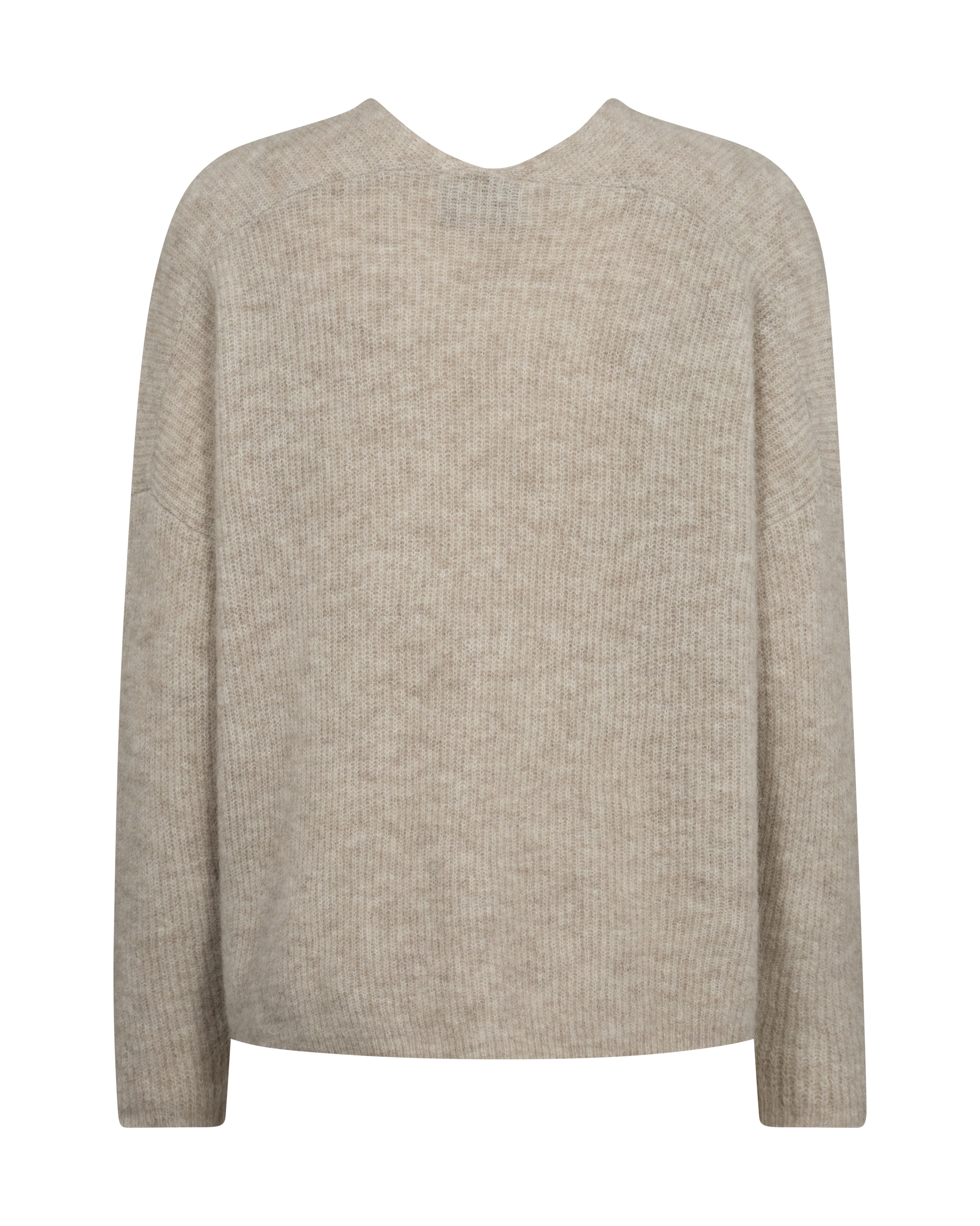 Mos Mosh  Thora V-Neck strik - Feather Gray