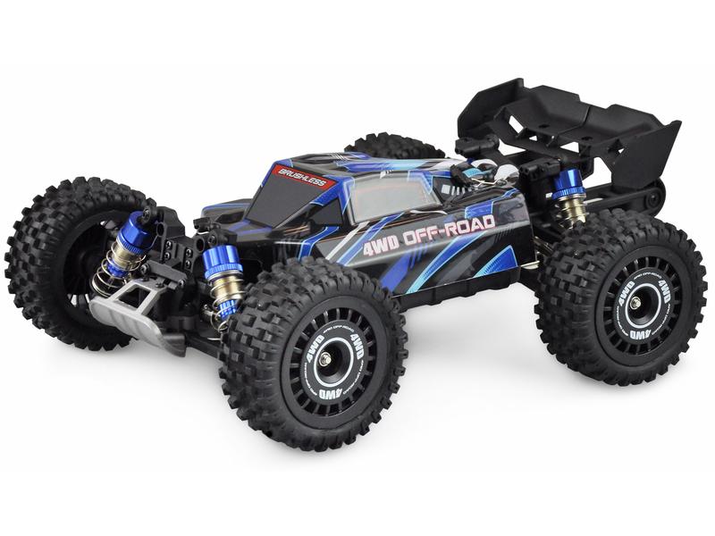 Amewi Buggy Hyper GO Brushless 4WD, Blau, 1:16, RTR Off-Road RC Modellauto mit Allradantrieb und 60 km/h Höchstgeschwindigkeit