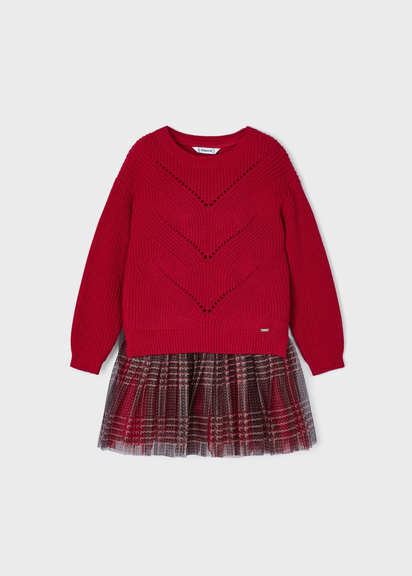 Vestido de tule com suéter para meninas