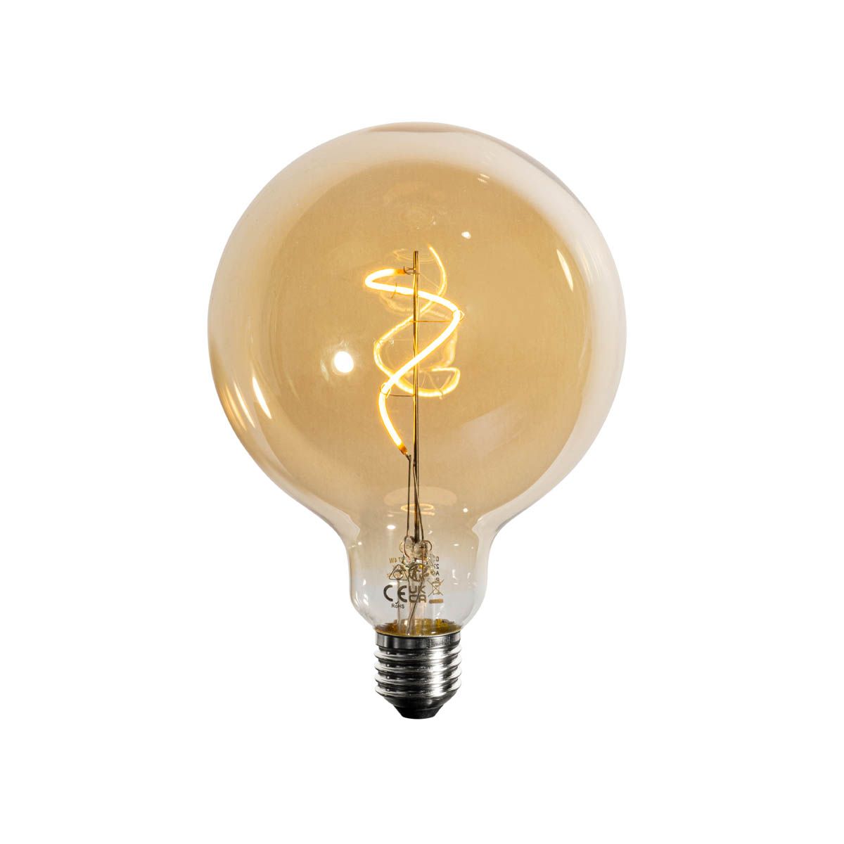 Set van 5 E27 dimbare LED lampen spiraal filament goud G125 4W 270 lm 2200K