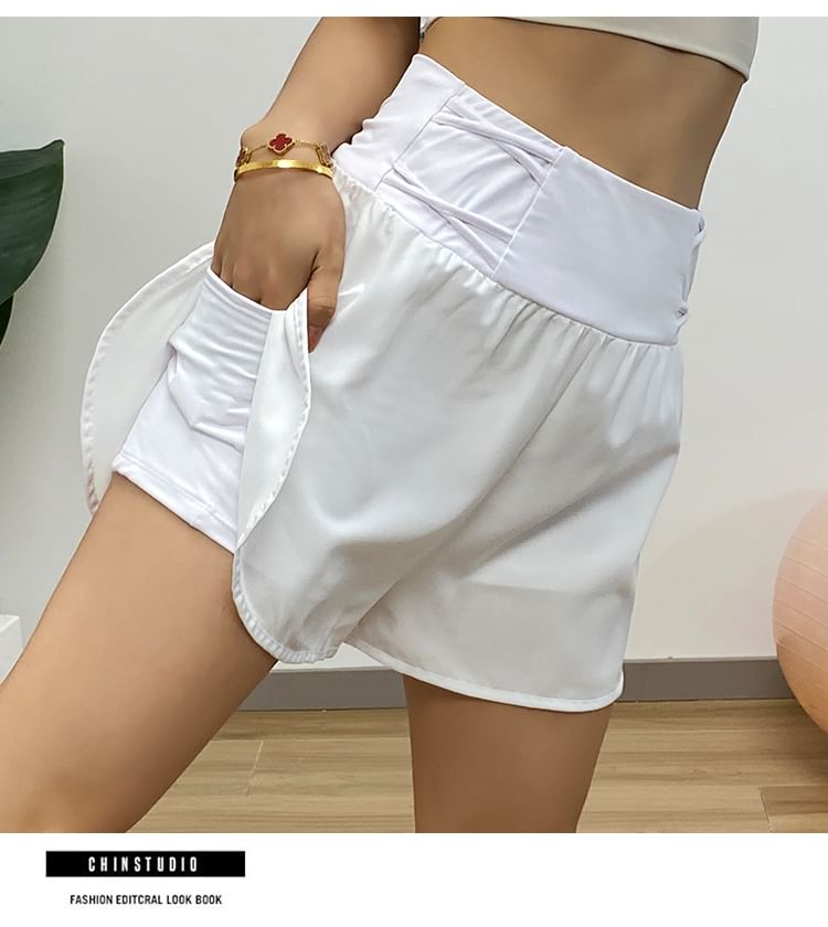 Engiko - Hoge taille tweekleurige sweatshorts