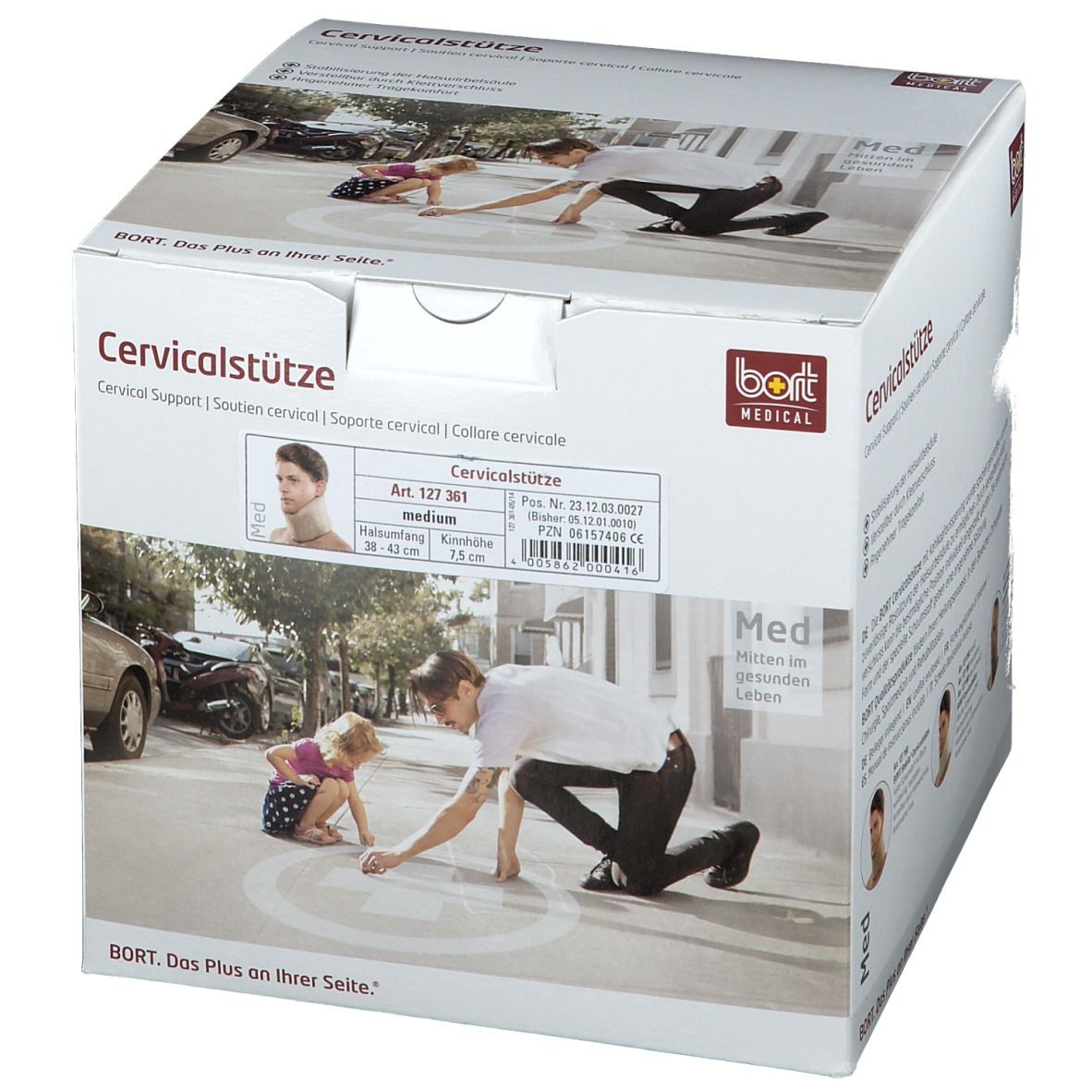 BORT Cervicalstütze Kinnhöhe 7,5 cm Gr. M haut