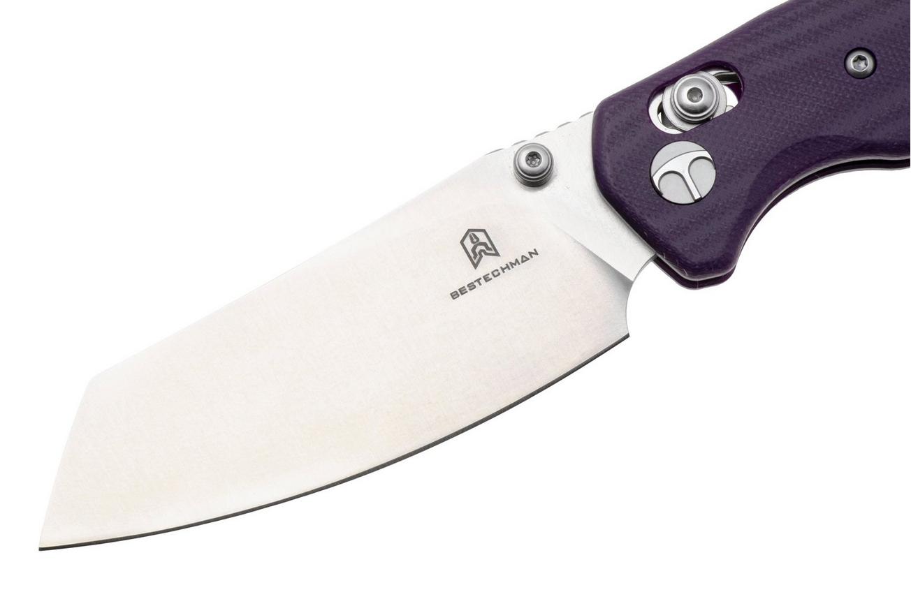 Bestechman Cicada's Wing BMK06M Satin 10Cr15MoV, Purple G10, zakmes