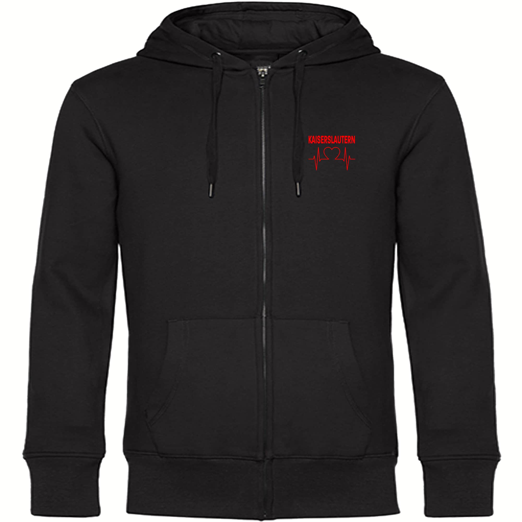 multifanshop® Kapuzen Sweatshirt Jacke - Kaiserslautern - Herzschlag - Druck rot