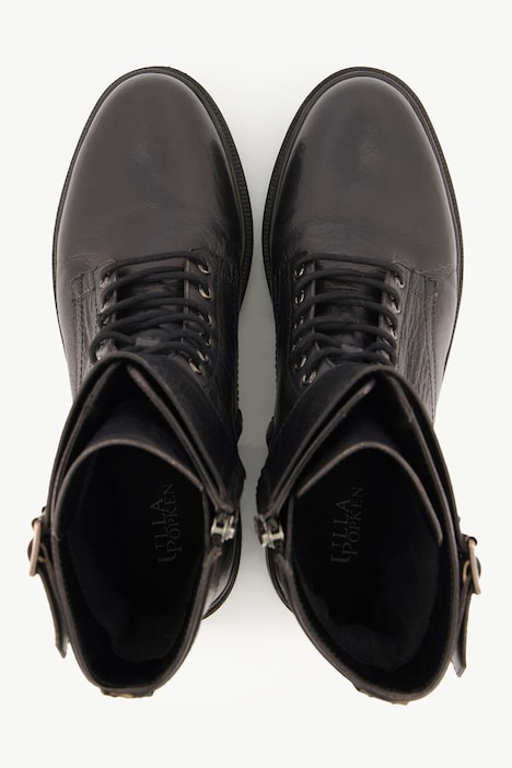 Leder-Stiefeletten, Schnürung, Weite H