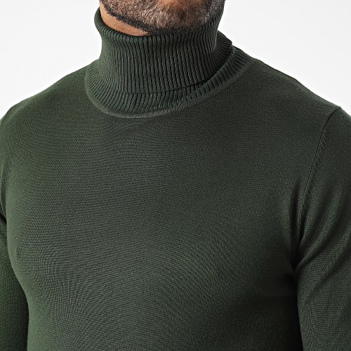 Pull Col Roulé Vert Kaki