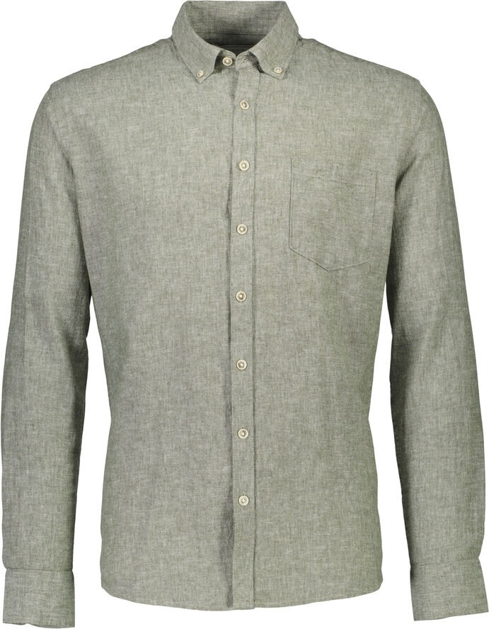 Lindbergh Cotton/linen shirt L/S Grøn