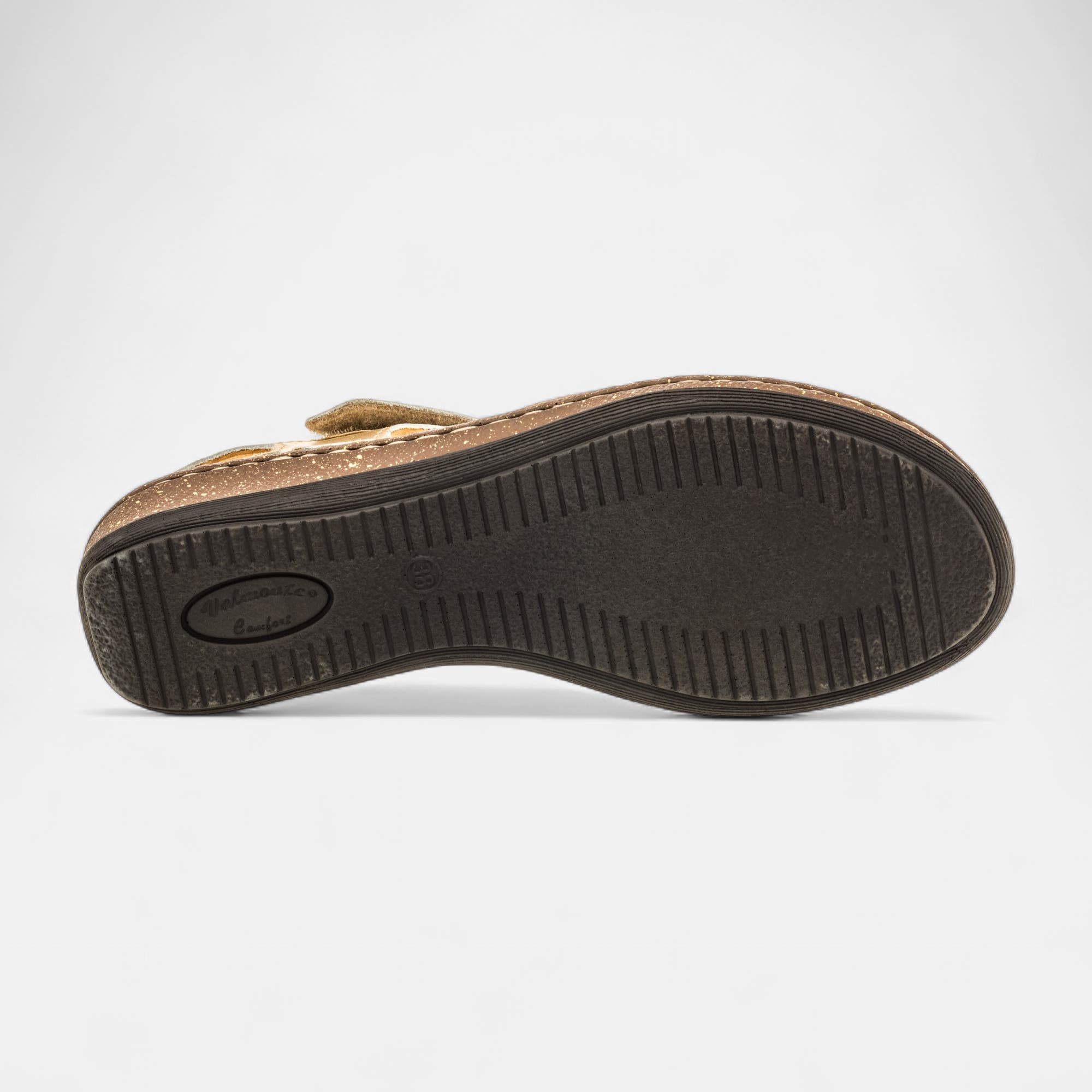 Nu-pieds confort Femme en cuir or