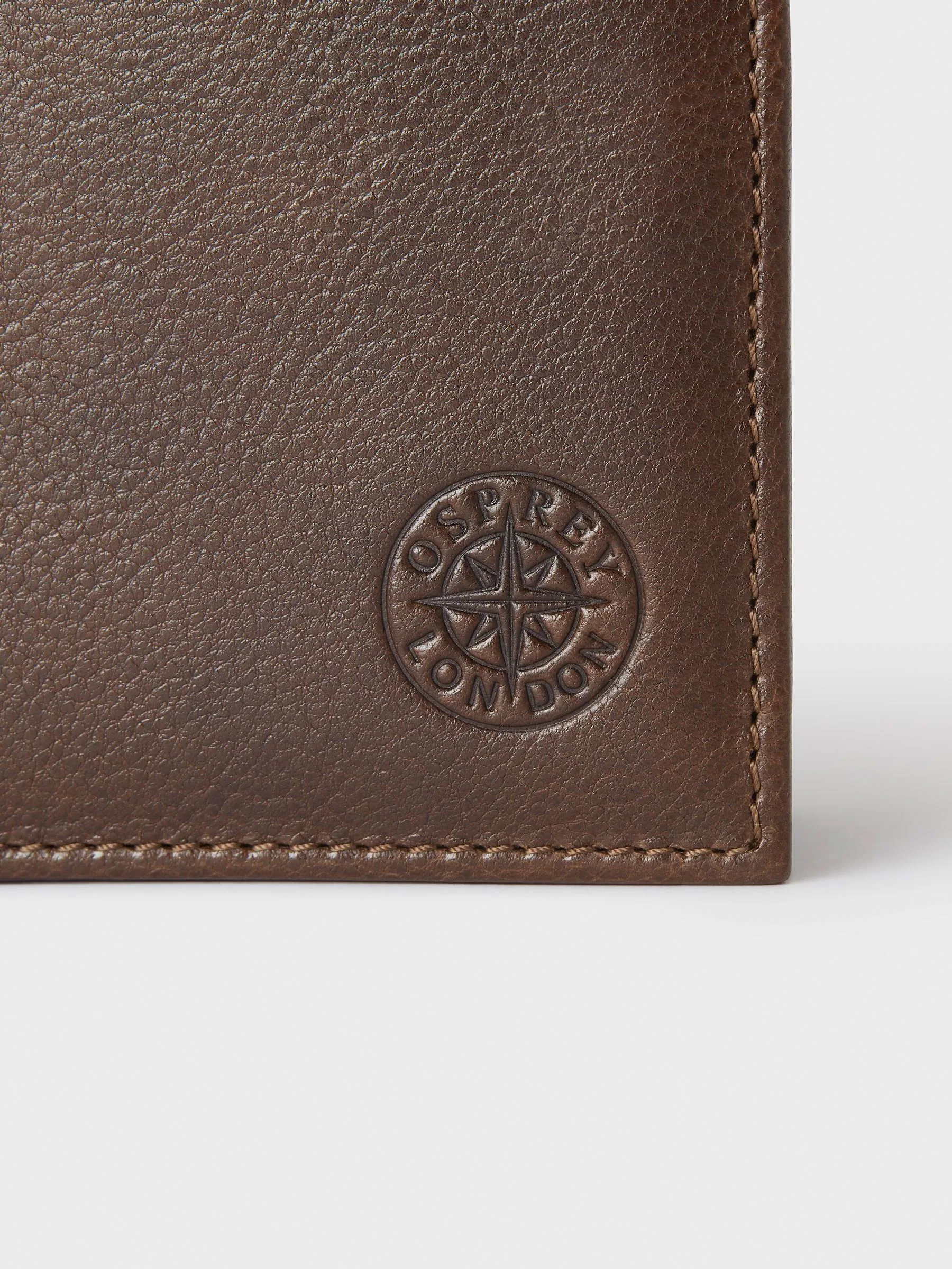 Bruin - Osprey London The Compass leren muntenportemonnee
