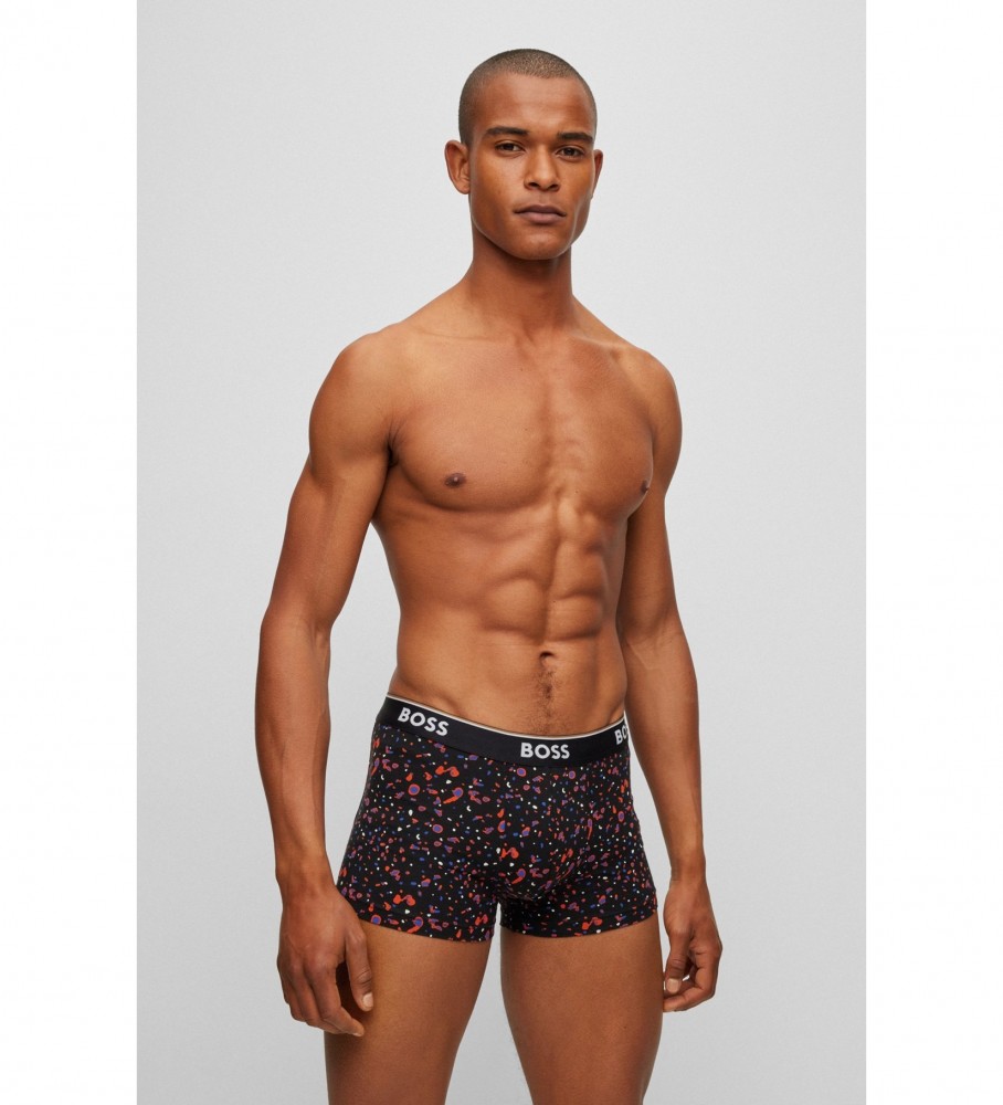 Pacote com 3 cuecas boxer pretas da BOSS
