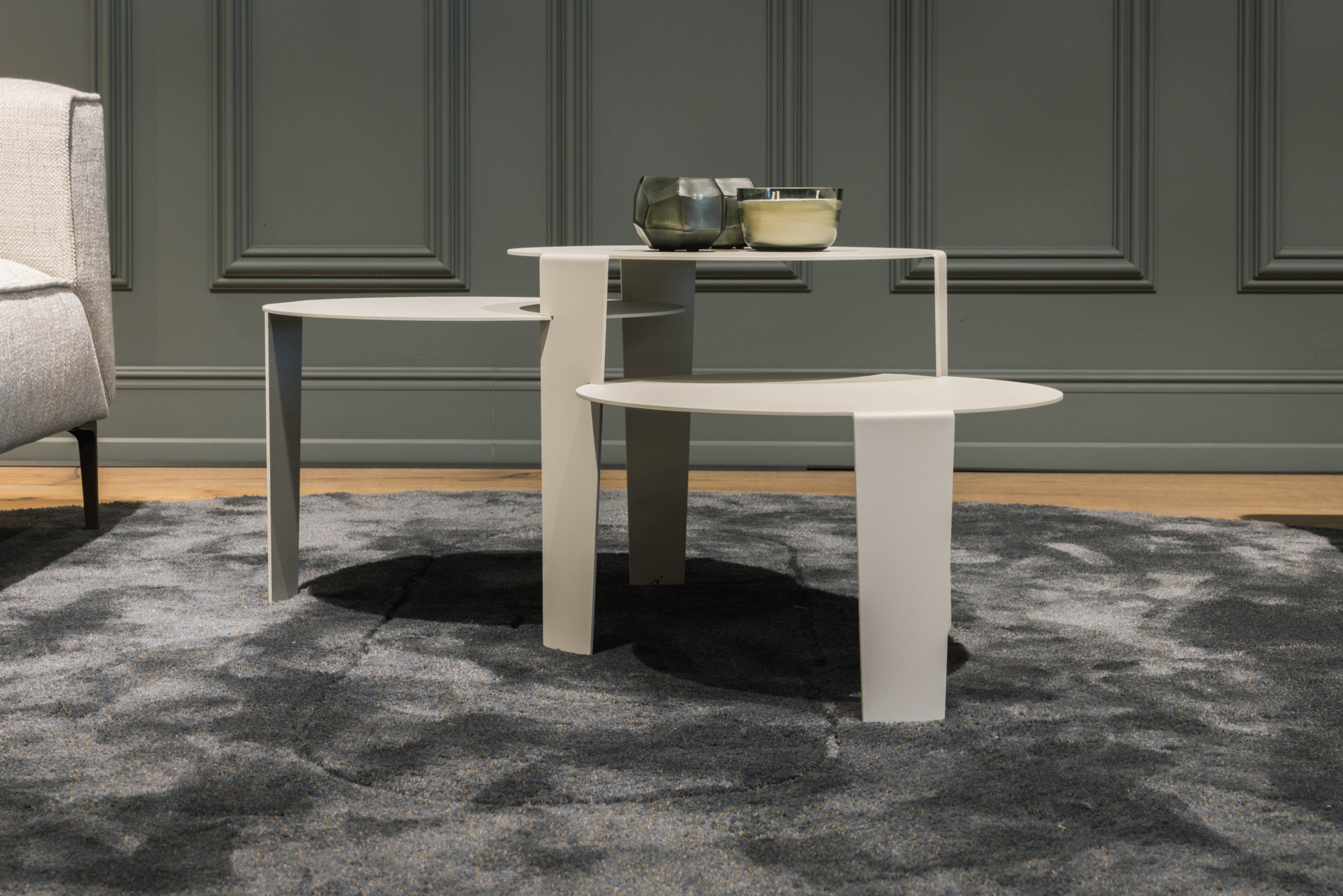 Salontafel Cascado Ø50 grijs - set van 3