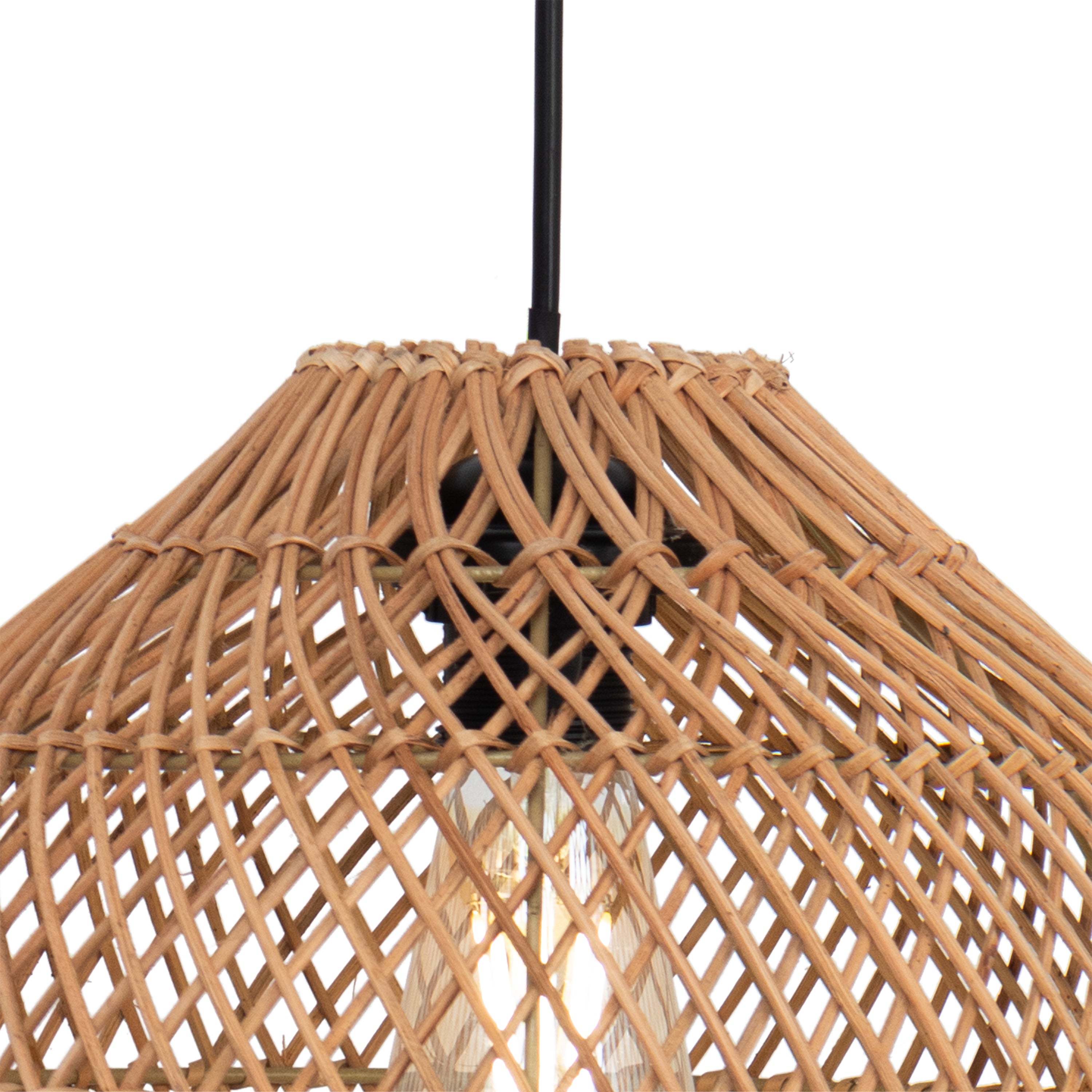 Abat-jour pour suspension - capucine - en rotin - marron - cezare - ø30cm