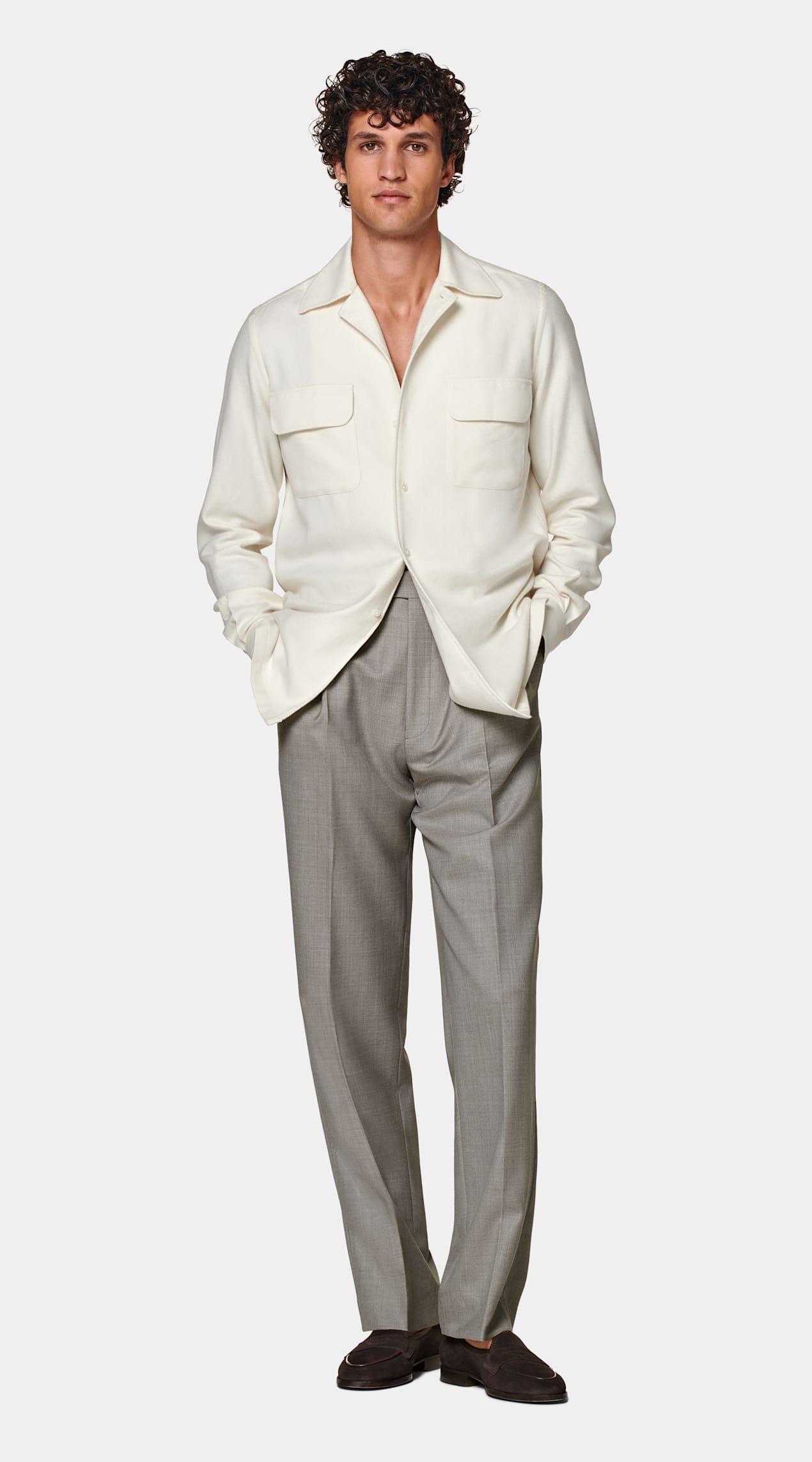 Chemise Safari blanc cassé