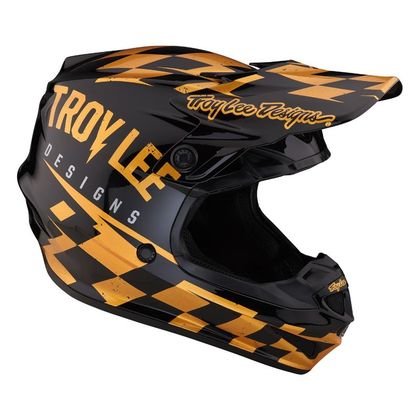 Casque cross TroyLee design SE4 POLYACRYLITE RACE MIPS 2024 - Noir / Jaune