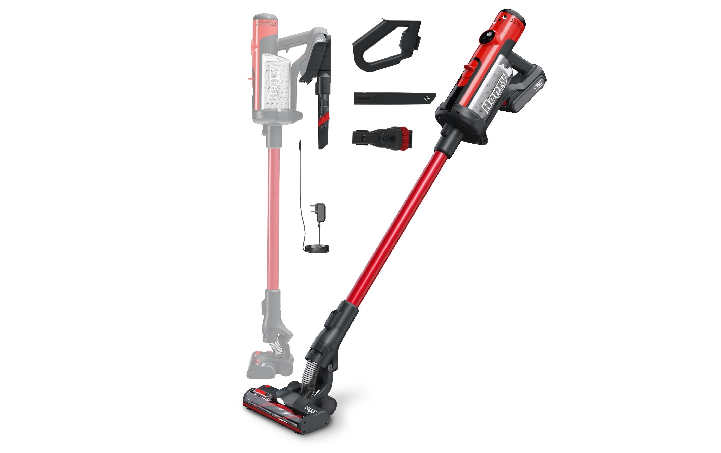 Akku-Hand- und Stielsauger HenryQuick Rot/Schwarz<br>Kabelloser Staubsauger