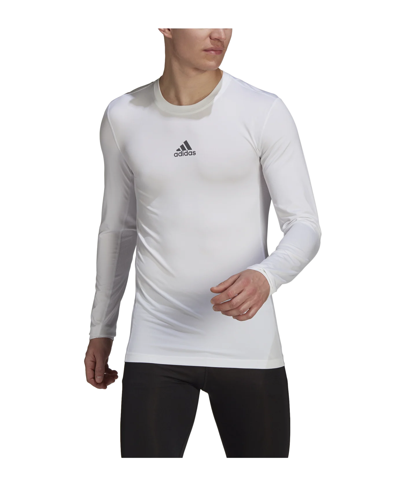 adidas Techfit Shirt langarm Weiss
